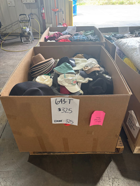 Assorted Hats & Headwear Pallet - Count 325 (643-T)