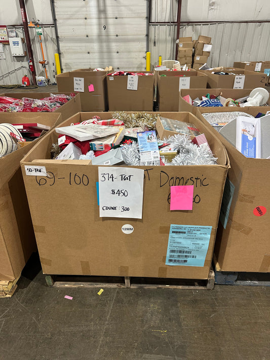 Holiday Tinsel, Stockings & Decor Pallet - (374-TGT)