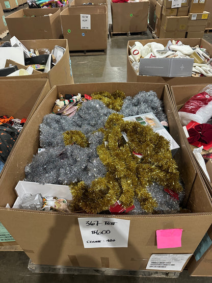 Holiday Tinsel & Festive Decor Pallet - (367-TGT)