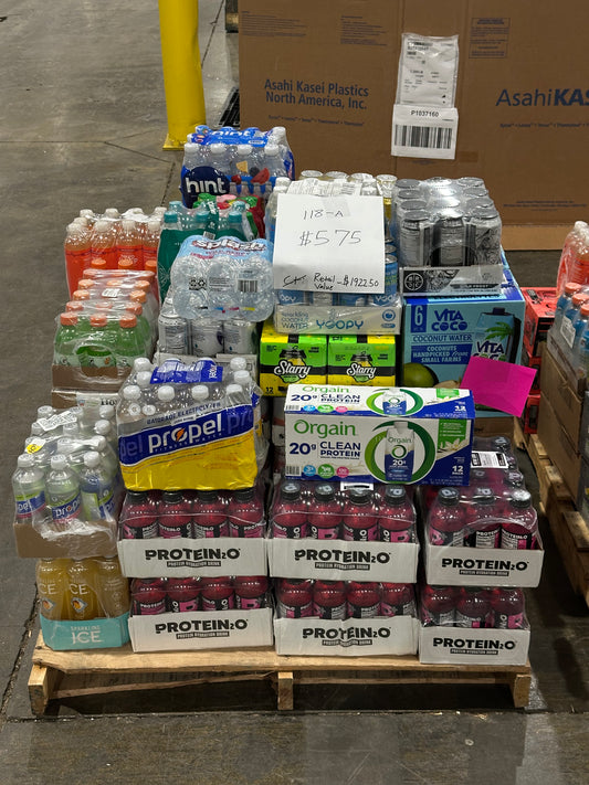 Assorted Beverage & Wellness Drinks Pallet – 118-A