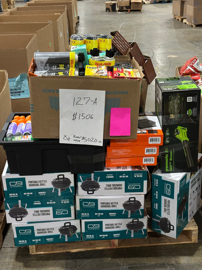 Lawn & Garden / Outdoor Essentials Pallet – Charcoal Grills, Fuel, Tools – 127-A