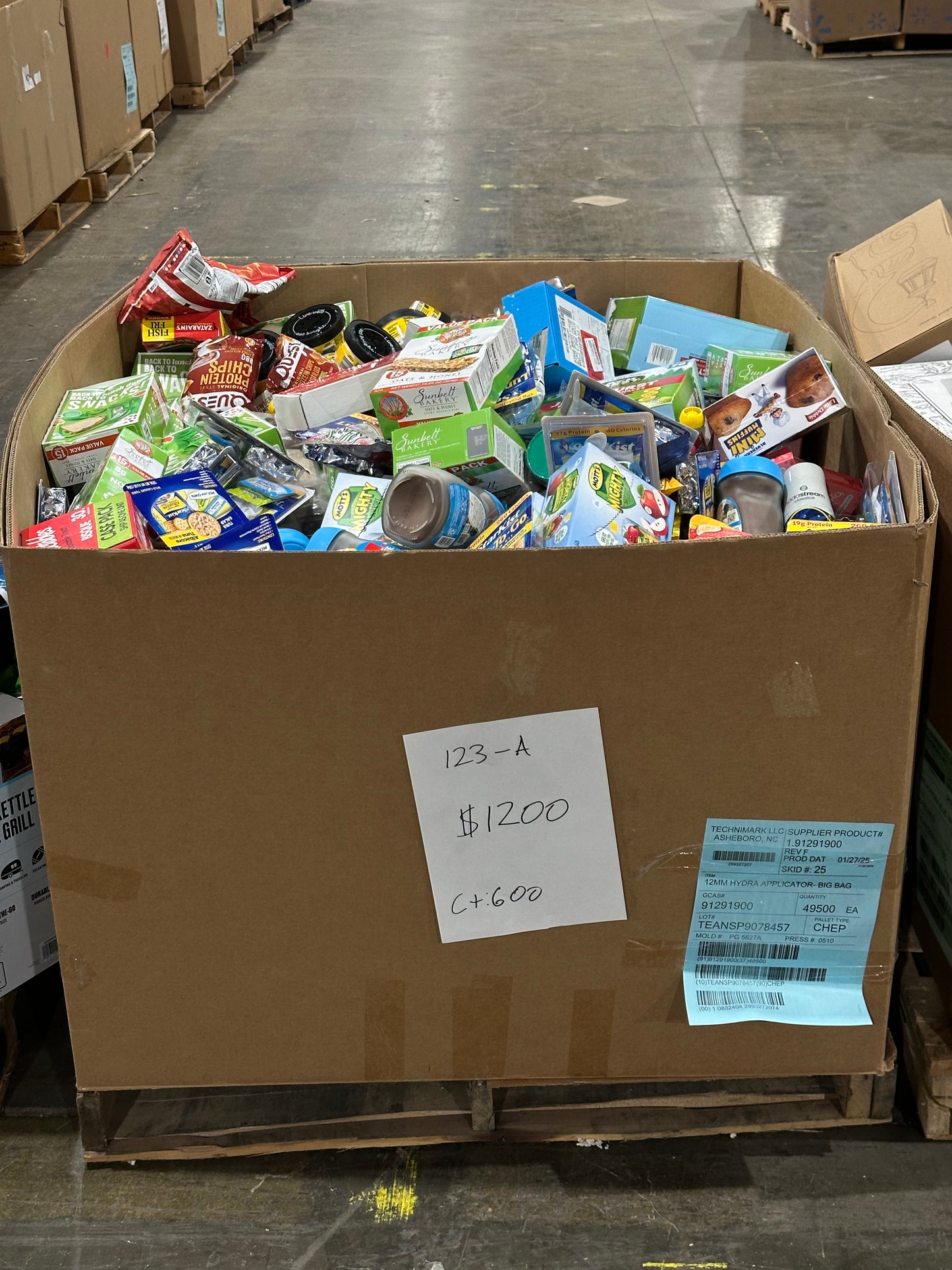 Perishable Goods Pallet – Mixed Snacks & Meals 123-A